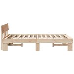 vidaXL Cadre de lit Marron 135 x 190 cm Bois massif en pin