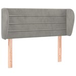 vidaXL Tête de lit avec oreilles Gris clair 93x23x78/88 cm Velours