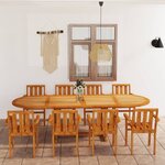 vidaXL Ensemble à manger de jardin 9 Pièces Bois de teck massif