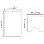 Set de 2 tapis de bain gris foncé en polypropylène antidérapants