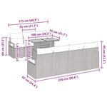 vidaXL Ensemble de canapé de jardin avec coussin 8 Pièces Gris et bleu