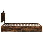vidaXL Lit de Rangement Chêne fumé 120 x 200 cm Bois d'ingénierie