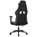 vidaXL Chaise de jeu de massage Noir et vert Similicuir