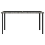 vidaXL Table à dîner de jardin Gris 140x70x73 cm Résine tressée