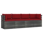 vidaXL Canapé palette de jardin 4 places avec coussins Bois de pin