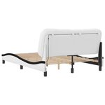 vidaXL Cadre de lit avec LED sans matelas blanc et noir 140x190 cm