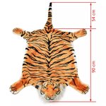 vidaXL Tapis en peluche en forme de tigre 144 cm Marron