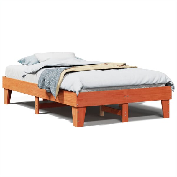 vidaXL Cadre de lit sans matelas cire marron 120x190cm bois pin massif