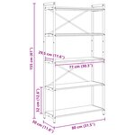 vidaXL Bibliothèque Chêne fumé 80 x 30 x 153 cm Bois d'ingénierie