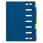 Trieur Harmonika® À Fenêtres Avec Élastiques Véritable Carte Lustrée 7 Compartiments - Bleu - X 8 - Exacompta