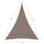 vidaXL Voile de parasol tissu oxford triangulaire 5x7x7 m taupe