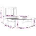 vidaXL Cadre de lit Blanc Bois de pin massif 100x200 cm
