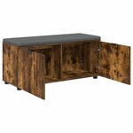 vidaXL Banc d'entrée avec coussin Chêne fumé 100 x 38 x 46 cm