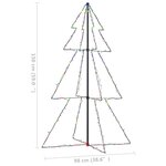 Vidaxl arbre de noël cône 200 led d'intérieur/d'extérieur 98x150 cm