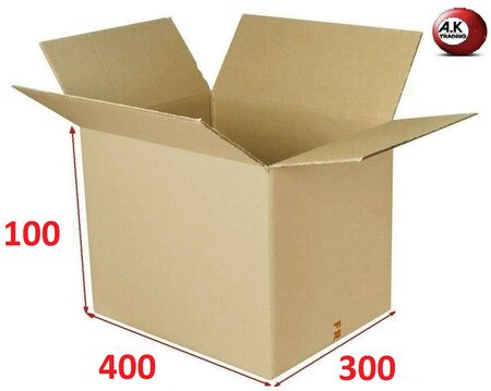Lot de 10 boîtes carton emballage caisse carton 400 x 300 x 100 mm