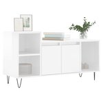 vidaXL Meuble TV Blanc brillant 100x35x55 cm Bois d'ingénierie