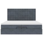 vidaXL Cadre de lit ottoman avec matelas gris foncé 200x200 cm velours