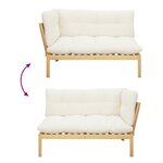 vidaXL Unité de canapé d'angle Acacia Clair et Blanc Crème