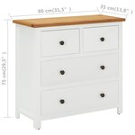 Vidaxl commode 80x35x75 cm bois de chêne massifdollars