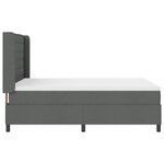 Lit à ressorts vidaXL avec matelas et LED gris foncé 160x200 cm en tissu