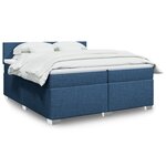vidaXL Sommier à lattes de lit avec matelas Bleu 200x200 cm Tissu
