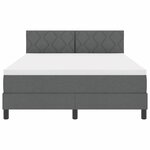 vidaXL Lit à ressorts avec matelas Gris foncé 140 x 190 cm tissu