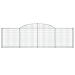 vidaXL Paniers à gabions arqués 3 Pièces 300x30x80/100 cm fer galvanisé