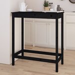 vidaXL Table de bar Noir 100x50x110 cm Bois massif de pin