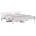 vidaXL Cadre de lit avec tête de lit Blanc 180 x 200 cm Pin massif