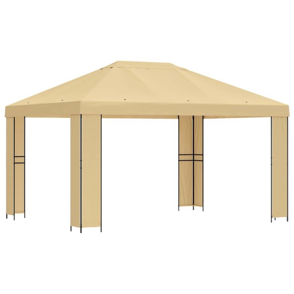 vidaXL Pavillon 4 × 3 m Crème Polyester et Acier 190 gsm