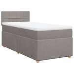 vidaXL Sommier à lattes de lit avec matelas Taupe 80x200 cm Tissu