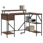 vidaXL Bureau Chêne brun 120 x 79 x 86 5 cm Bois d'ingénierie
