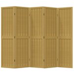 vidaXL Cloison de séparation 5 panneaux marron bois paulownia massif