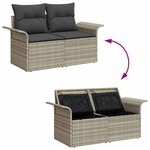 vidaXL Ensemble de canapé de jardin 8 Pièces Gris clair Poly rotin