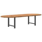 vidaXL Table à manger marron clair bois de chêne massif ovale