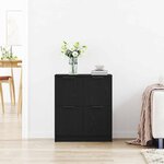 vidaXL Buffet Noir 60 x 30 x 70 cm Bois d'ingénierie