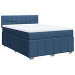 vidaXL Sommier à lattes de lit avec matelas Bleu 140x200 cm Tissu