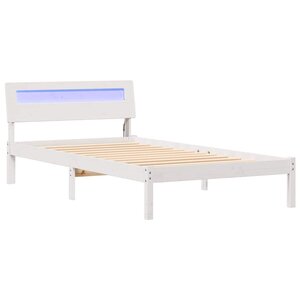 vidaXL Cadre de lit avec tête de lit Blanc 80 x 200 cm Pin massif