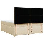 vidaXL Sommier à lattes de lit avec matelas Crème 200x200 cm Tissu