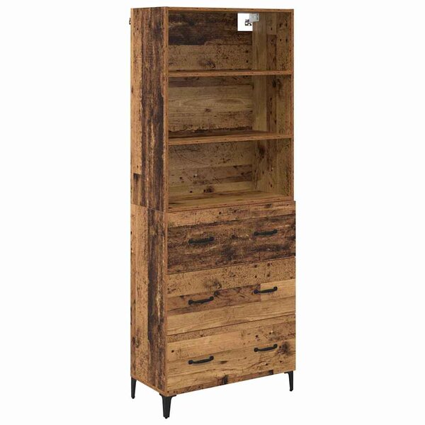 vidaXL Haut Armoire Bois Ancien 69 5 x 34 x 180 cm Bois d'ingénierie