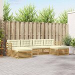 vidaXL Ensemble de canapés d'extérieur 6 Pièces Blanc et crème