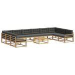 vidaXL Ensemble de canapés d'extérieur 11 Pièces Blanc et anthracite