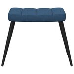 vidaXL Chaise de relaxation avec tabouret Bleu Tissu