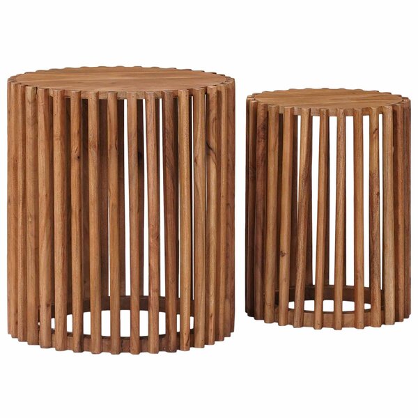 vidaXL Ensemble de Tables de Chevet Artisanales 2 Pièces Marron Teck