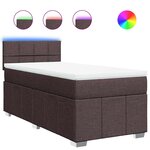vidaXL Sommier à lattes de lit avec matelas Marron foncé 90x200 cm
