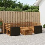 vidaXL Ensemble de canapés d'extérieur 7 Pièces Naturel