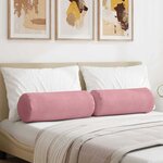 vidaXL Coussins d'accent 2 Pièces Rose Ø 25 x 70 cm