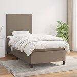 vidaXL Sommier à lattes de lit avec matelas Taupe 90x200 cm Tissu