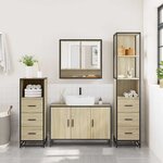 vidaXL Ensemble de meubles de salle de bain 4 Pièces chêne sonoma