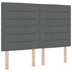 vidaXL Lit à ressorts avec matelas et lumière LED en gris foncé  140x190 cm en tissu
